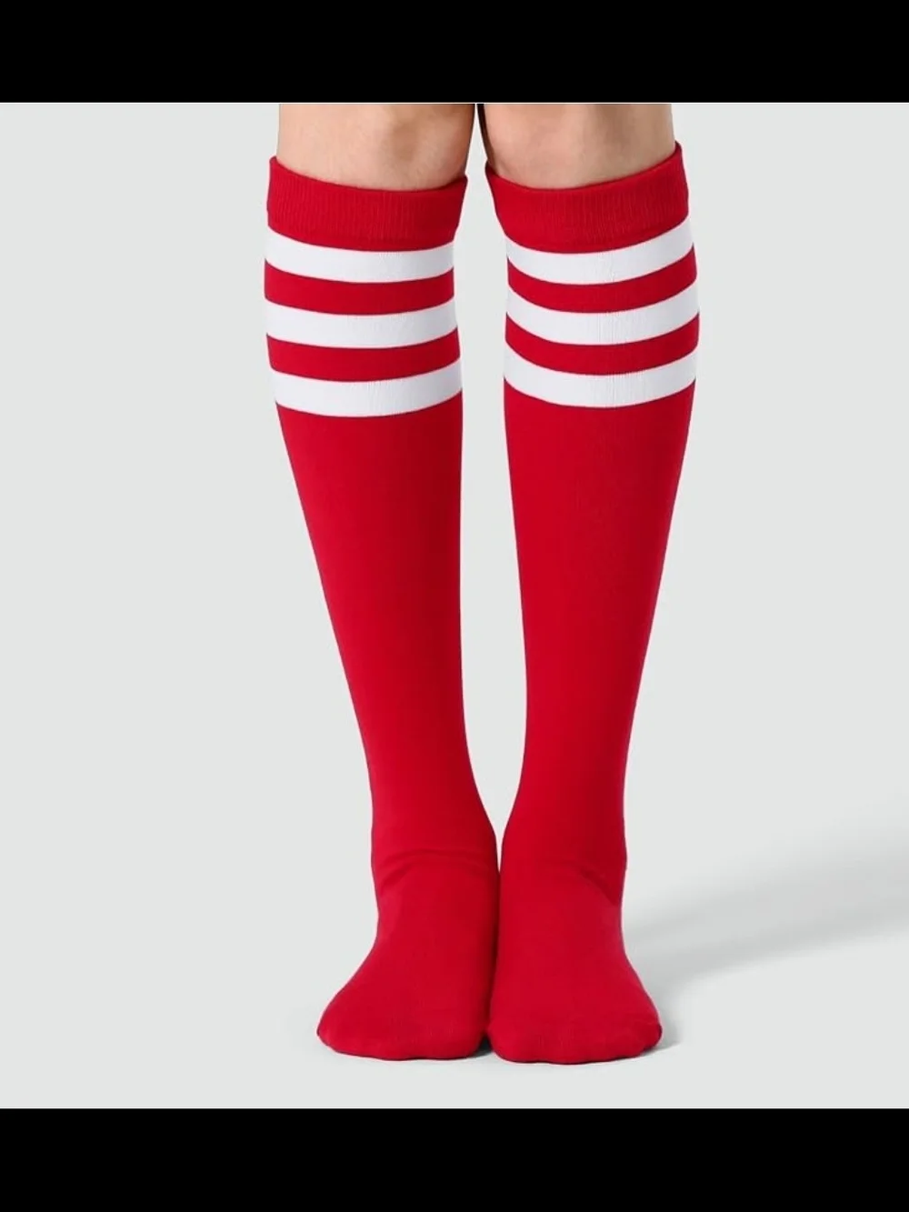Women's Knee High Athletic Socks Stripe Tube Outdoor Sport Socks